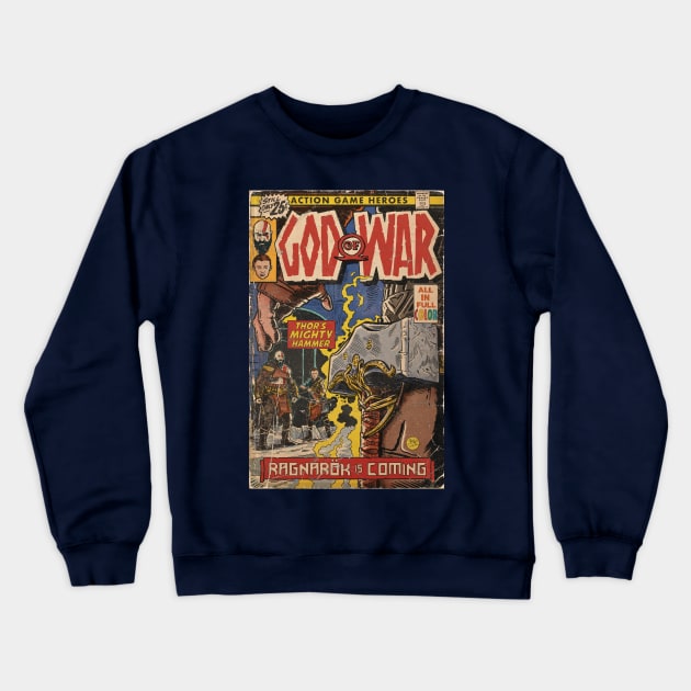 God of War Ragnarök Comic book cover Fan Art Crewneck Sweatshirt by MarkScicluna